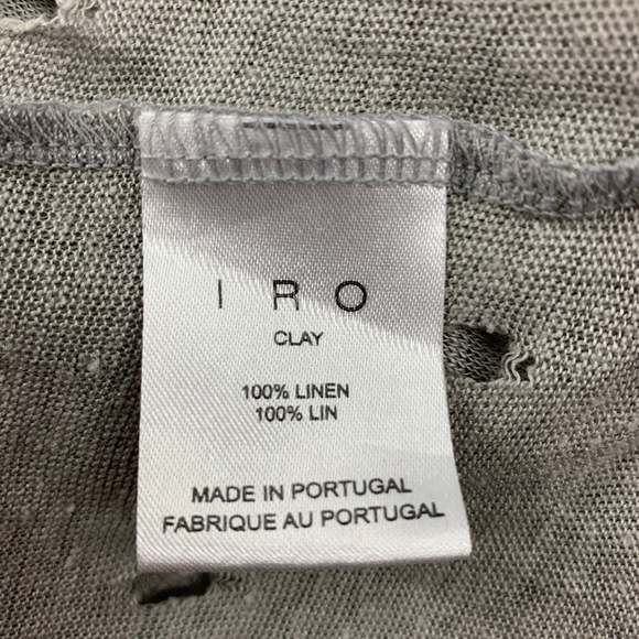 IRO Light Gray Distressed Linen Crew-Neck Clay T-shirt - Picture 4 of 5